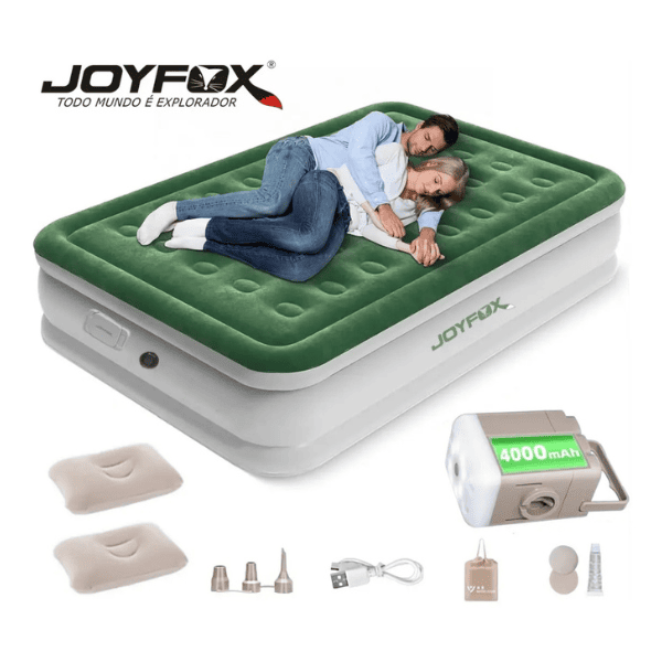 Colchão Inflável Queen Com Bomba Inflável Removível, Dois Travesseiros Infláveis E Bolsa De Armazenamento 20315240cm Joyfox É Bom VEJA AQUI
